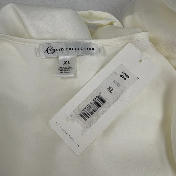 Rya Collection Robe XL NEW Cream Ostritch Feather Sleeves Glam Bridal Hooneymoon - Picture 4 of 11